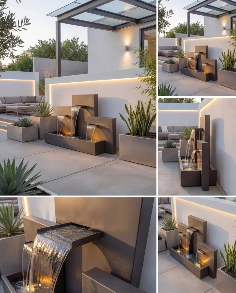 CW300 Three Tiered Architectural Garden Waterfall outdoor waterfall water feature