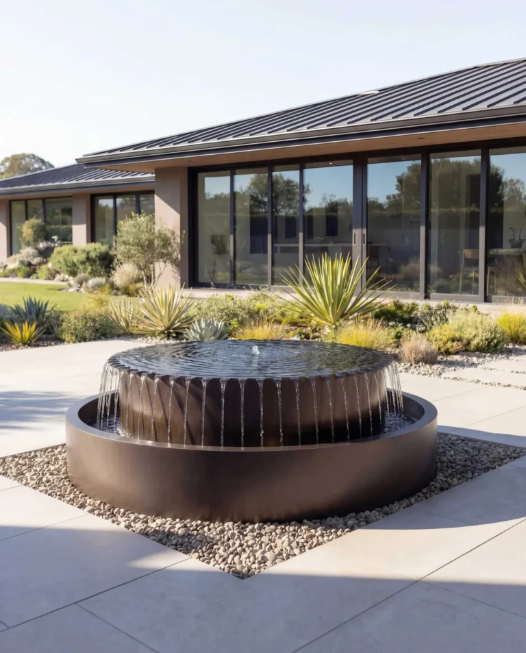 TOS Curved Circular Architectural Waterfall outdoor waterfall water feature