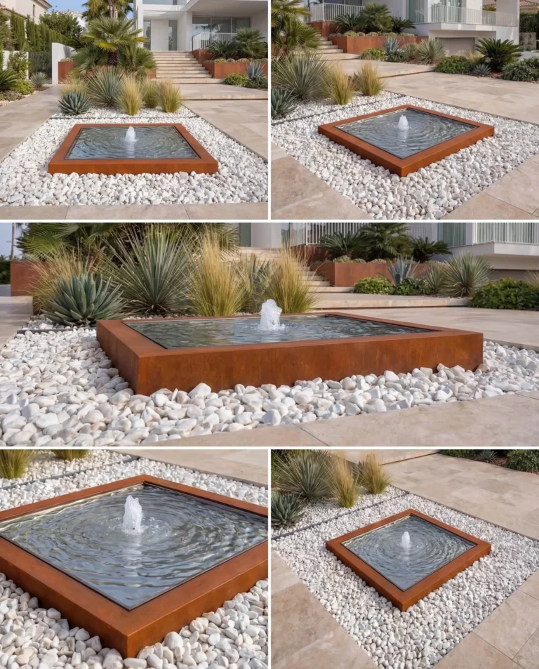 QMS Corten Square Infinity Architectural Ornamental Pool outdoor waterfall water feature