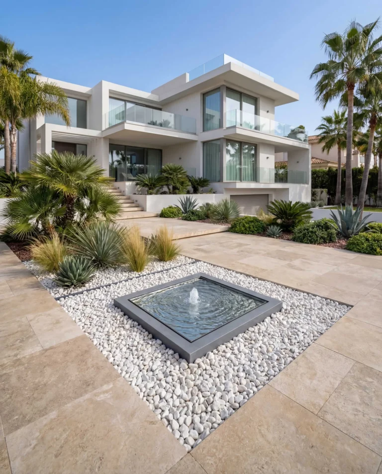 QMS Mirror Square Infinity Pool outdoor waterfall water feature