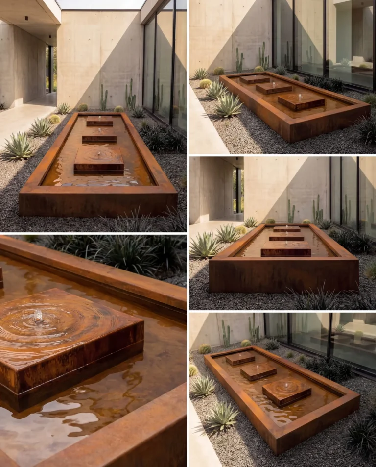 KYSB Pathway Corten Linear Architectural Waterway outdoor waterfall water feature