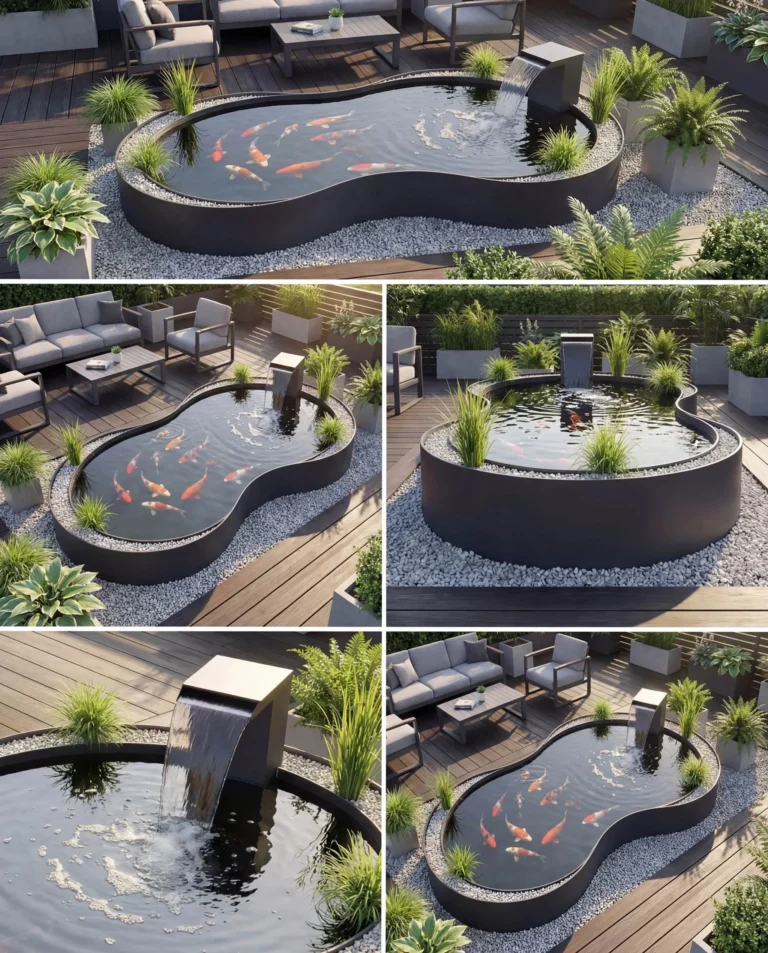 Sculptural Koi Pond Water Feature outdoor waterfall water feature
