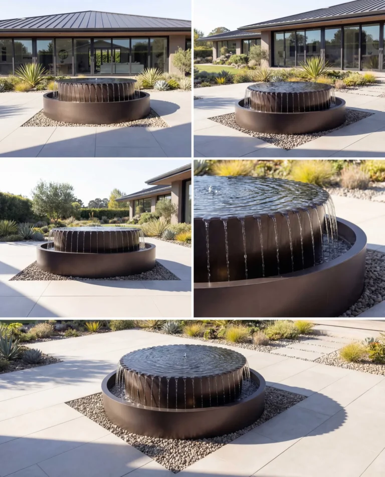 TOS Curved Circular Architectural Waterfall outdoor waterfall water feature
