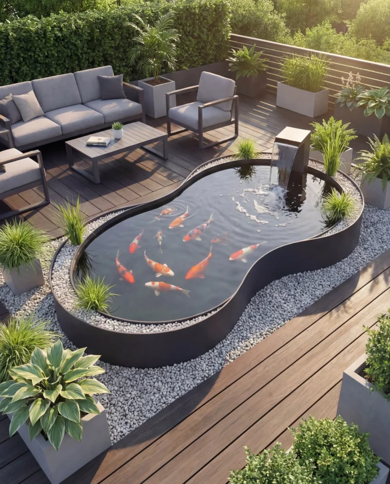 Sculptural Koi Pond Water Feature outdoor waterfall water feature