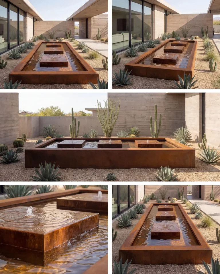 KYSB Pathway Corten Linear Architectural Waterway outdoor waterfall water feature