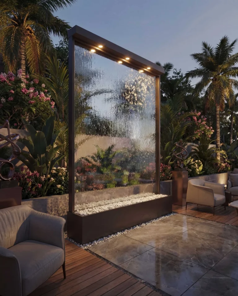 SPS-T Crystal Architectural Water Wall Series outdoor waterfall water feature