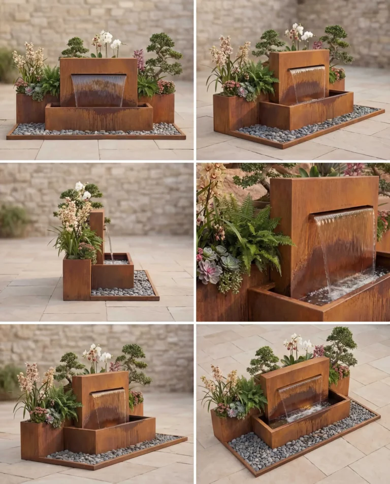 DS100 Corten Architectural Waterfall outdoor waterfall water feature